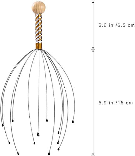 Image of SILENCIO Head Massager Scalp Scratcher 12 Finger Body Relaxing Hand Scalp Massager Hand Held for Pain Relief and Hair Growth Neck Manual Massager Octopus Pointer, Multicolor