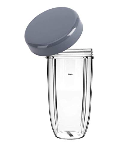 Utiz 32oz/1000ml Small Cup with Flat Lid Cap for Nutribullet 600W 900W Blender Juicer (32oz)