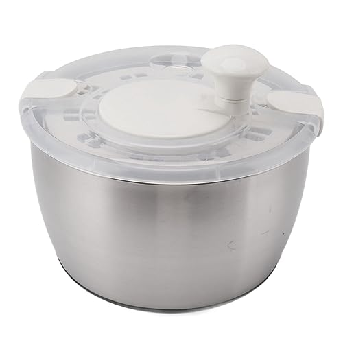 Girador de Salada de Aço Inoxidável Grande, Girador de Alface Manual para Preparação de Legumes, Lav