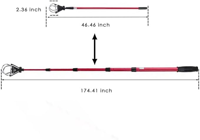 Aquadalus Club Golf Retriever for Water, Telescopic Retriever with Headcover, Stainless Telescopic Extendable Golf Ball Retriever