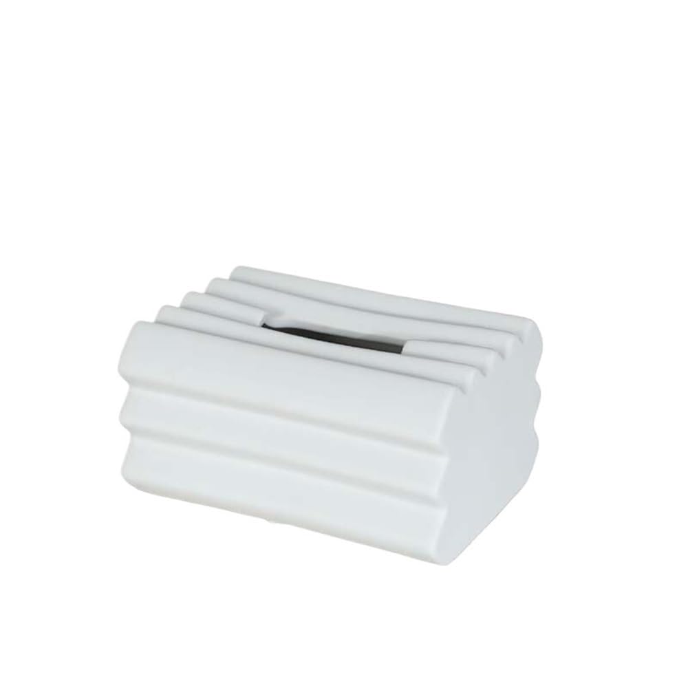 Tissue Holder Dispenser Tissue Box Ceramic Stripe for Living Room Coffee Table Desktop Decorative Holder for Living Room