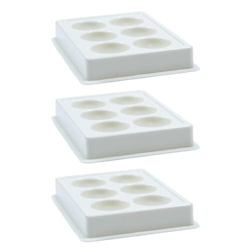 Image of 6 Cup Facial Tray for Facial Mask, Professional Washable Stain Proof Heavy Plastic Plate, Facial Makeup Cosmetic Tool, White (pack of 3)