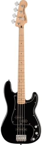 Squier Affinity Series Precision Bass Pack, Black, Maple Fingerboard, with Gig Bag and Rumble 15 Amp