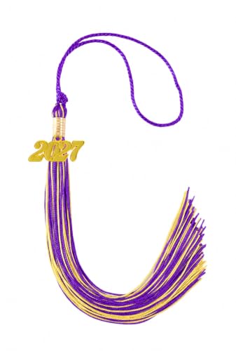 Image of Purple and Gold Graduation Tassel 2027 for Grad Cap