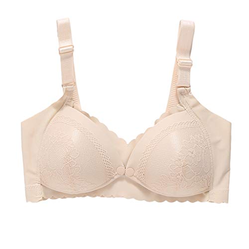 Haluoo Pregnant Women Nursing Bra, Comfy Breathable Solid Color Front Button Maternity Bra