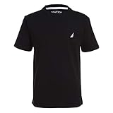 Nautica Boys' Short Sleeve Solid Crew Neck T-Shirt, Black, 4