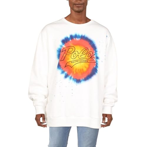 POLO RALPH LAUREN Men's Logo Tie-Dye-Print Long Sleeve Fleece