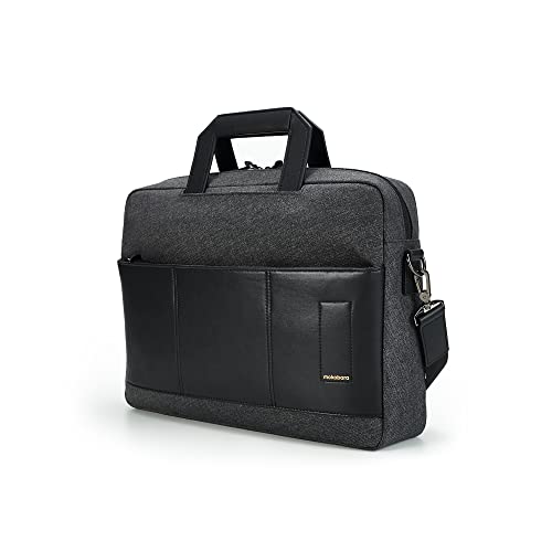 MOKOBARA The Briefcase with Adjustable Shoulder Strap Vegan Leather, Water Resistant, Fits Upto 15.6" Laptops (Unisex, Grey)