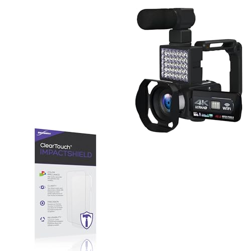 BoxWave Screen Protector Compatible with VETEK 4K Video Camera Camcorder (NPX108-2) - ClearTouch ImpactShield (2-Pack), Impenetrable Screen Protector Flexible Film