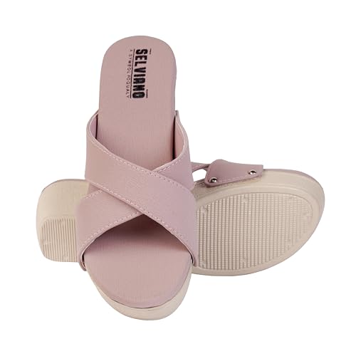 Image of Women Slip-On Open Toe Sandals with Criss Cross Broad Straps, Casual Daily Wear Footwear