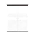Transolid FBPT607608F-R-MB Frederick 57.75-59 in. W x 76 in. H Semi-Frameless Bypass Shower Door in Matte Black with Frosted Glass
