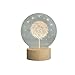 Produktbild LRHD HauptDécor Beech Basis Kreative Dandelion Holz-Nachtlicht, Nachttischlampe Dekoration Dekoration Beleuchtung mit USB-Button Switch