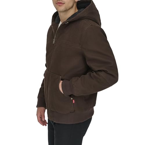 Image of Levi's Men's Workwear Cotton Canvas Hooded Bomber Jacket