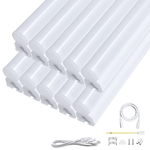 高効率照明 LED蛍光灯 器具一体式 40W型 T5直管 120cm 昼白色5000K 14W省エネ 2600LM明るさアップ 照明器具 電気代節約 広配光 低発熱 電磁波ノイズ対策済み 即点灯 防虫 倉庫などをオールLED化に適応 1.8M電源コード 配