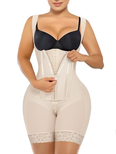 Image of SHAPERX Fajas Colombianas Shapewear for Women Tummy Control Body Shaper Postpartum Butt Lifter with Zipper and Hooks