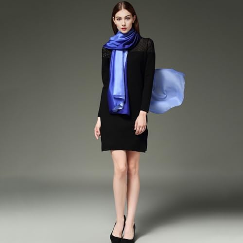 Silk Ombre Lightweight Scarf Fashion Elegant Soft Long Satin Scarves Wraps Shawl 75" x 40"2