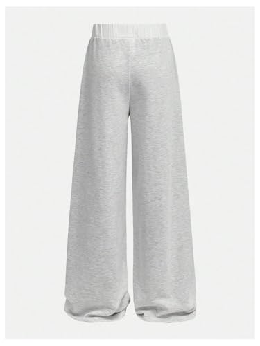 Girl's Baggy Sweatpants Letter Patched Wide Leg Pants Elastic Waist Long Trousers Joggers Trendy2