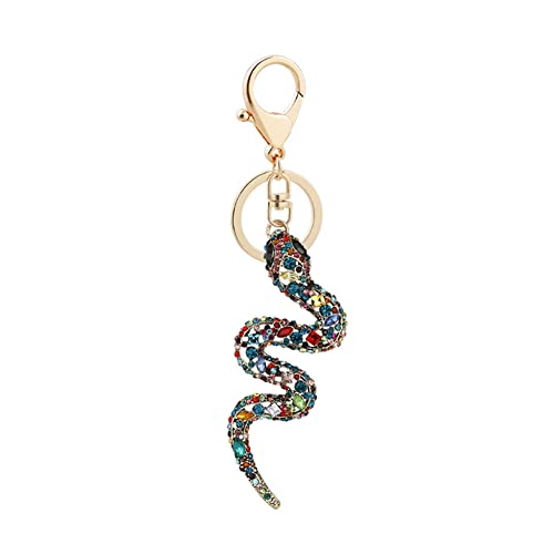 ARFUKA Schlüsselanhänger Schlange Anhänger Autoschlüsselanhänger Kristall Strass Taschenanhänger Keychain für Valentinstag Geburtstag Weihnachten Feiertag