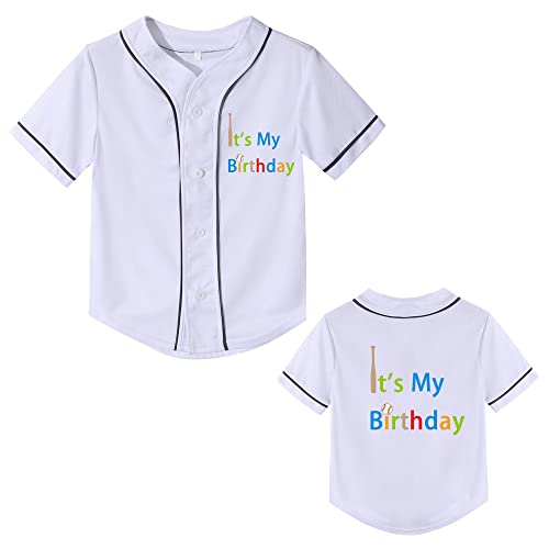 Kids Baseball Jersey Tops for Boys Button Hip Hop Sport T Shirts Boy Birthday Shirt Outfit T-Shirts