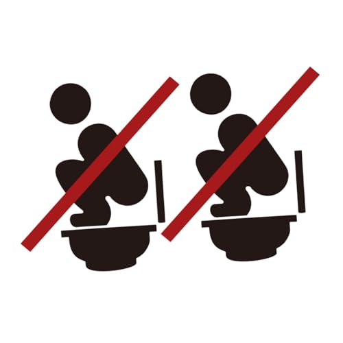 DOITOOL 2 fogli Targhetta Adesiva Removibile per Sedile Wc Decalcomania Segnale Bagno per Superfici Lisce come Coperchio Water e Porta per Scuole e Supermercati