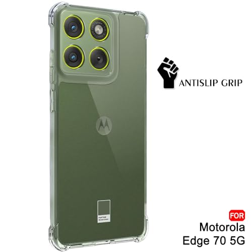 Image of TheGiftKart Crystal Clear Back Cover Case for Motorola Moto Edge 70 5G | Shockproof Soft TPU Case | Cushioned Edges for Ultimate Protection Back Cover Case (TPU, Transparent)