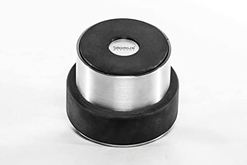 Blomus -STOP- Robuster Türstopper aus mattem Edelstahl, 2kg, mit Kratzschutz und Schutzrand aus Gummi, ideal für Zuhause und Büro, stilvolles Design (H / B / T: 7 x 9 x 9 cm, Edelstahl, 68306)