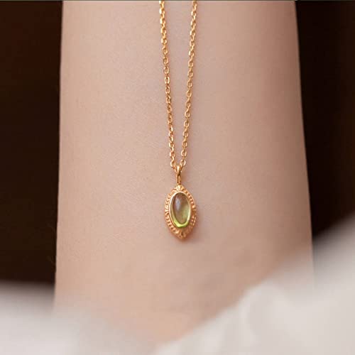 Gold Plated Sterling Silver Oval Onyx Pendant Necklace S925 Sterling Silver Natural Agate Necklace for Party, The Eye of Medusa2