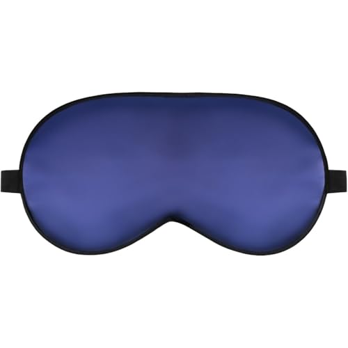 LALEER BIZ 睡眠用アイマスク 100% 桑絹 遮光 圧迫感なし 自由に調整可能 軽量 通気性 (無料調整,ネイビー)