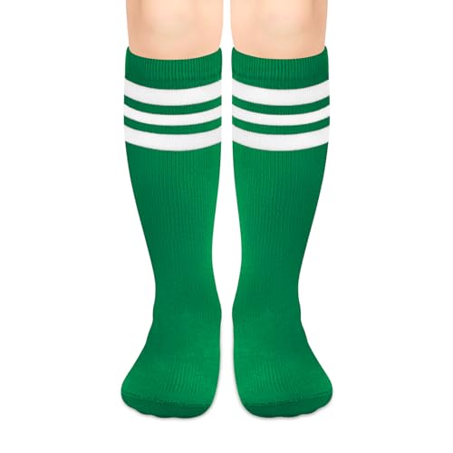 Green Kids Toddler Soccer Socks - Boys & Girls, Ages 4-6