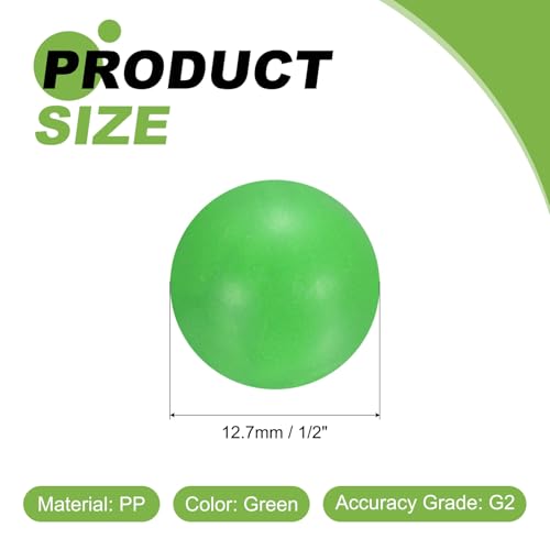 QUARKZMAN 100Stk PP Kunststoff Lagerkugeln 1/2 12.7mm Massive Kunststoffkugeln G2 Präzision Polypropylen Mini Kugeln Grün