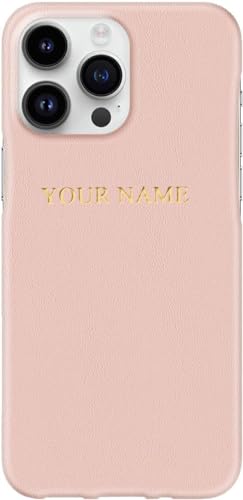 LalatiFy Personalise Customized Gold Silver Initial Letters Leather PU Soft Case for iPhone 16 15 14 13 12 11 Pro Max Plus Luxury Covers (Pink) - Embossing Custom Gift Idea
