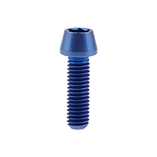 Image of Titanium Ti Bolt M5x9 16 18 20 25 30 35 40 45 50 55 60mm Tapered Head Screws Pack of 4 (M5x16mm, Blue)
