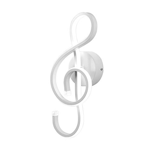 Image of Kawell 22W Indoor LED Wall Light Modern LED Wall Sconce Light Creative Wall Lamp LED Music Symbol Art Decoration for Bedroom Living Room Cafe Lounge Stairs Corridor, White 6000K
