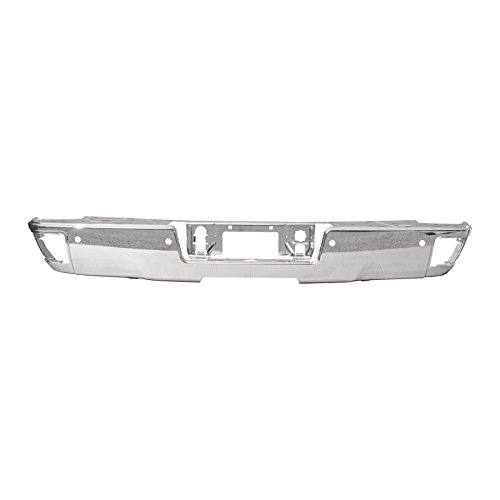 MBI AUTO - Steel Chrome, Rear Step Bumper Face Bar Compatible with 2014 2015 2016 2017 2018 Chevy Silverado & GMC Sierra W/Park, GM1102557