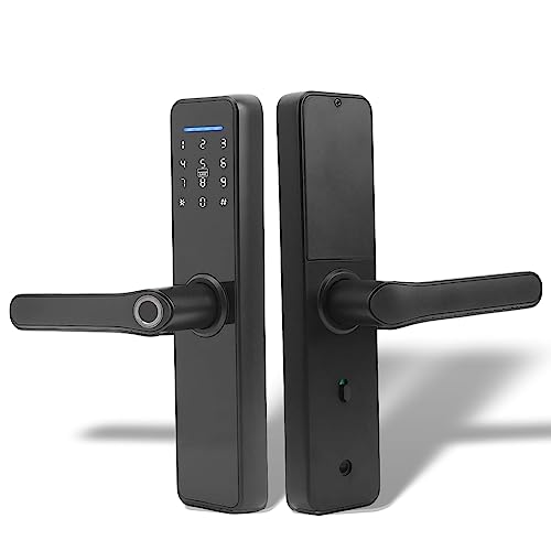 Smart Electronic Door Lock,Biometric Door Lock, Smart Electronic Door Lock Fingerprint Password IC Card Mechanical Keys Unlock for Bedroom Door Lock, Apartment and Office