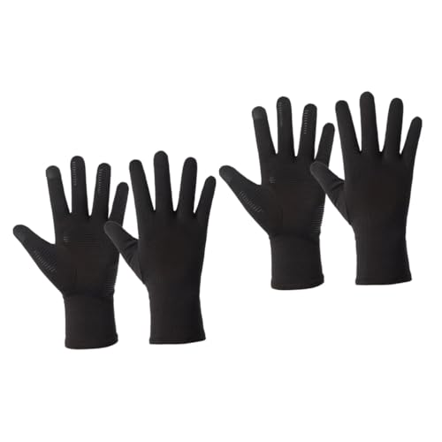 Guantes de invierno impermeables Housoutil para actividades al aire libre, 2 pares negros