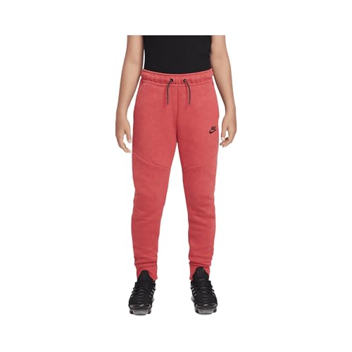 Nike Sportswear Tech Fleece Big Kids' Joggers (HV5869-672, Light University Red Heather/Black/Black) Size Medium