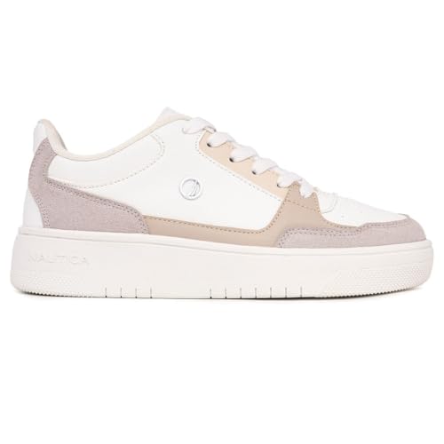 Image of Nautica Platform Sneakers for Womens Fashion Trendy Shoes White Casual Sneaker Thick Sole Everyday Walking Shoes
