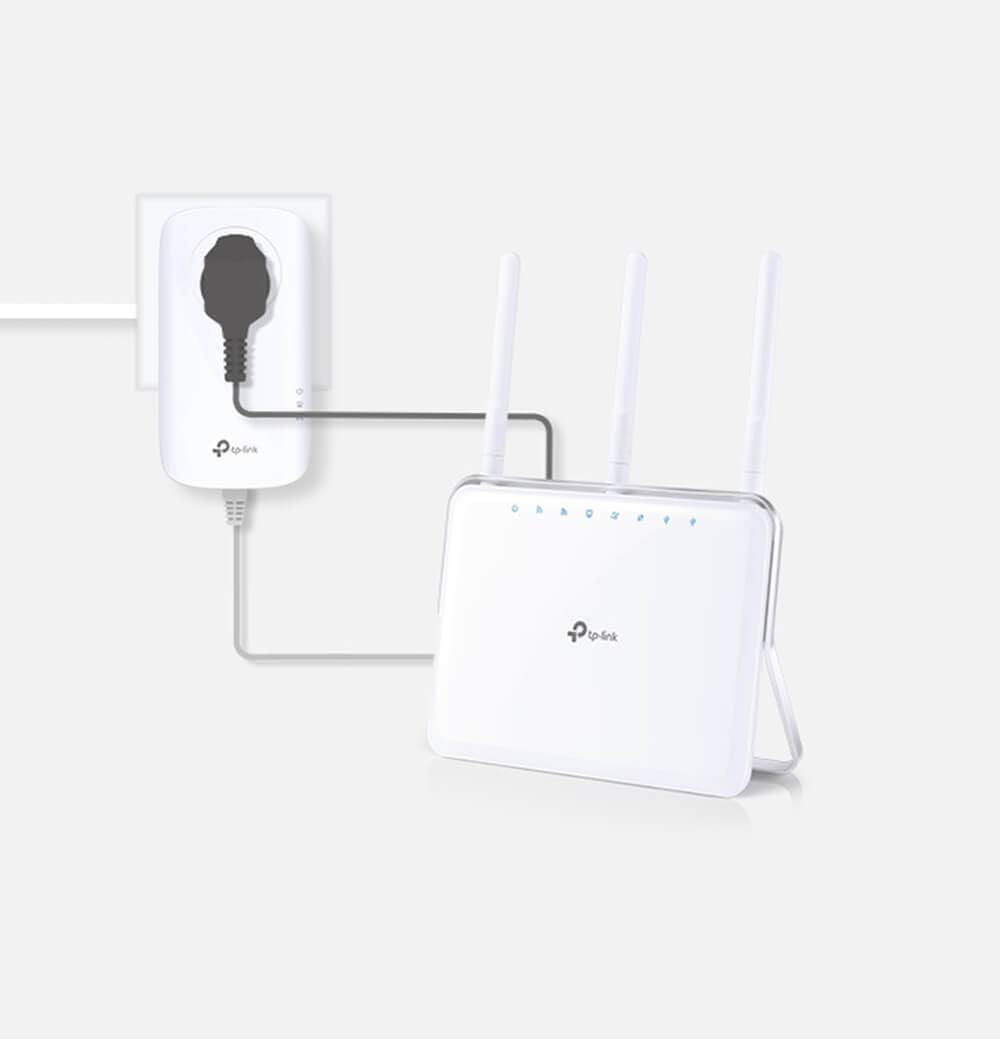 TP-Link CPL AV1300 TL-PA8010P KIT 1300 Mbps 1 Port Gigabit Prise Intégrée Pack de 2 Blanc