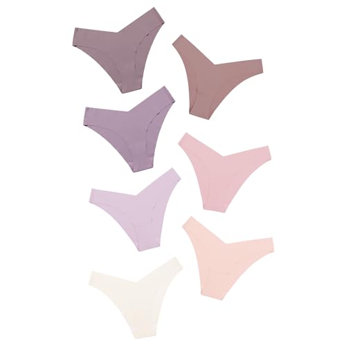 Image of DEANGELMON Women Seamless Bikini Cheeky Underwear Invisible No Show Panties V-Waist Hipster Ladies Soft Stretch Multi Pack