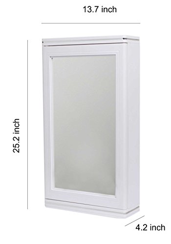 Image of CIPLA PLAST Domino Bathroom Cabinet with Mirror | Bathroom Cabinets for Storage | Storage Organizer | Plastic Cabinet | Strong and Heavy Plastic Mirror Cabinet | Mirror Cabinet for Wash Basin (White)