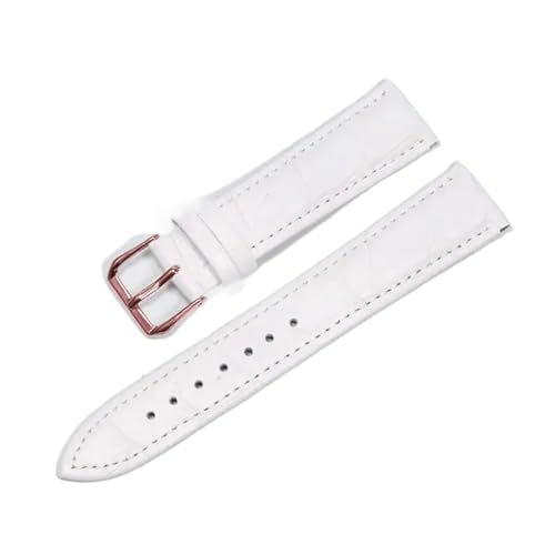 [KKTHRFFKK] Watch Band Genuine Leather Straps 18mm 20mm 22mm Accessories Brown Colors Watchbands(White rose gold,20mm)