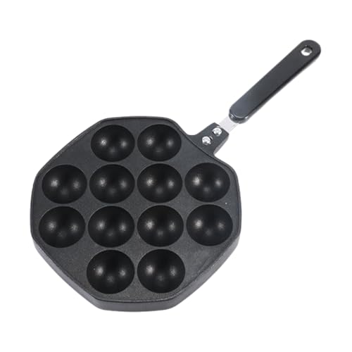 Moraki たこ焼き器 ノンスティック 軽量 ハンドル付き 大容量 レストランや家庭での使用に最適 (12 穴ハンドルタイプ)