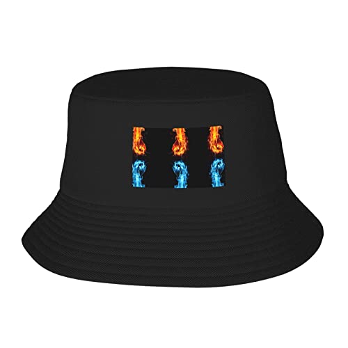 DMORJ Ice and Fire Boxing - Gorro de pescador de doble capa para adultos, suave, transpirable, ligero y cómodo, duradero, plegable, unisex, color negro, Negro, Talla única