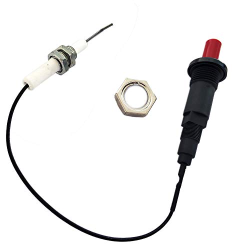 METER STAR Push Button Piezo Igniter Mit Threaded Universal Ceramic Electrode Ignition Spark Plug Wire 0,3 Meter Electronic Device Set von 2