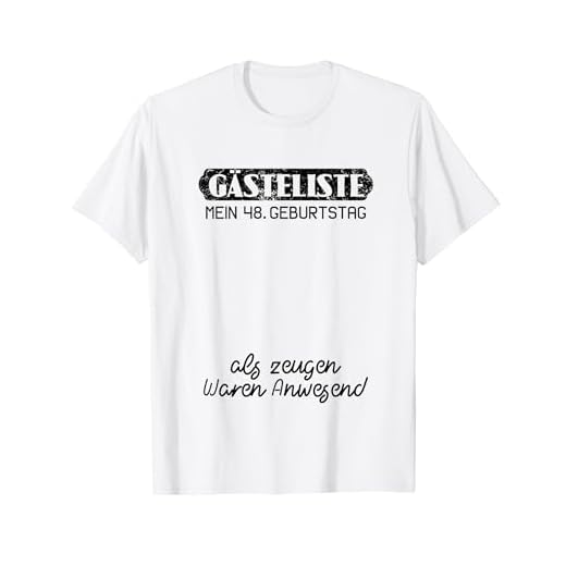 Gästeliste Mein 48. Geburtstag Libro de visitas Firma Camiseta