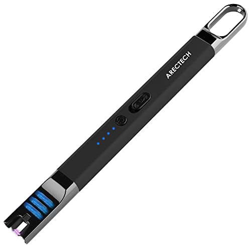 ARECTECH Electric Candle Lighter Rechargeable USB Long Gill Lighter for Candle Cooking Camping BBQs Fireworks Black