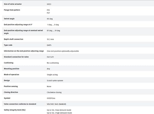 FESTO DAPS-0053-090-RS1-F0507 533435 Quarter Turn Actuator New