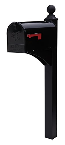Gibraltar Mailboxes Elite Medium Capacity Galvanized Steel Black, Post-Mount Mailbox, E1100B00 #TOP4