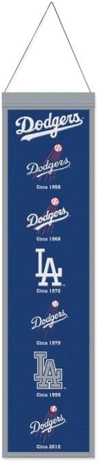 WinCraft Los Angeles Dodgers Wool Banner, 8x32, Heritage Evolution Design